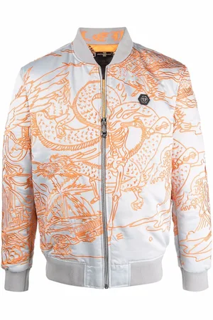 Philipp Plein Tattoo-motif embroidered bomber jacket