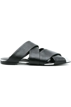 Gloria Coelho Crossover-strap leather sandals