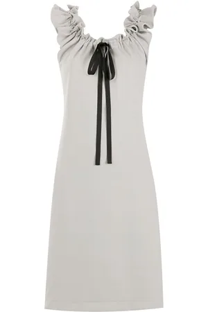 Gloria Coelho Gathered-neckline midi dress