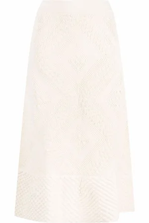 Jil Sander Open-knit patterned midi skirt