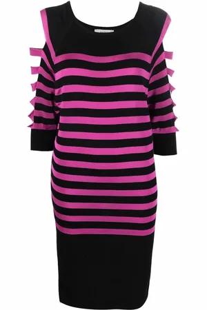 Jean Paul Gaultier 2000s striped cut-out dress