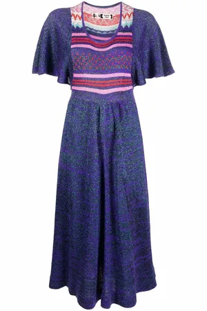 KANSAI YAMAMOTO 1980s intarsia-knit midi dress