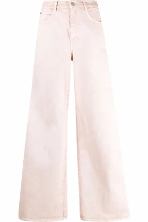 Stella McCartney Logo-tape wide jeans