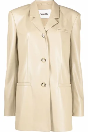 Nanushka Faux-leather fitted blazer