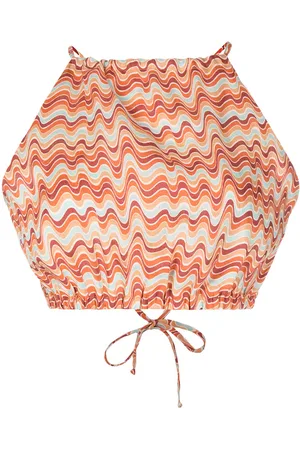 FAITHFULL THE BRAND Ottica Vadella-print linen top