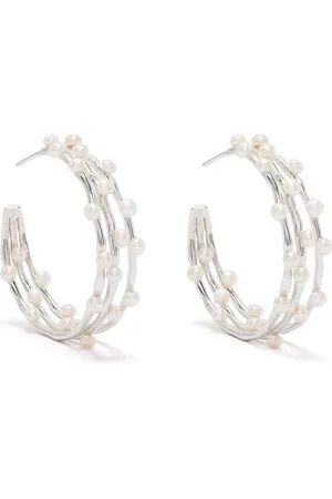 Dower and Hall Triple-row pearl hoops