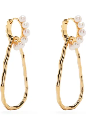Dower and Hall Waterfall-drop pearl huggie earrings
