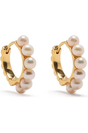 Dower and Hall Timeless pearl vermeil huggie hoops