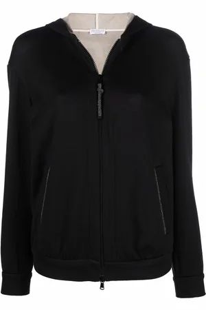 Brunello Cucinelli Monili-trim zip-front hoodie