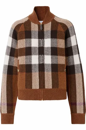 Burberry Intarsia-check bomber jacket