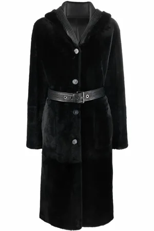 LISKA Reversible hooded shearling coat