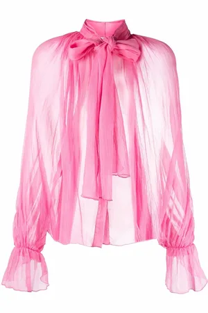 Atu Body Couture Semi-sheer pussybow silk blouse