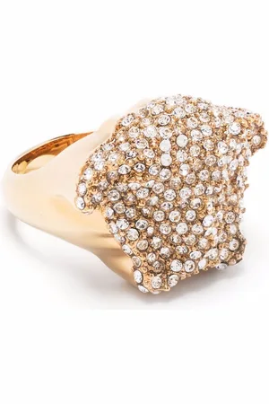 VERSACE La Medusa crystal-embellished ring