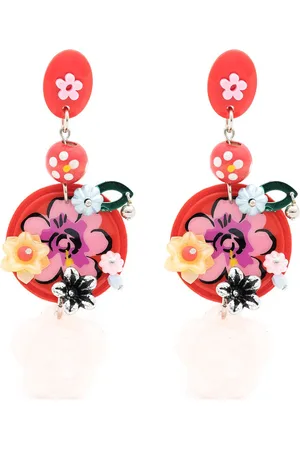 AMIR SLAMA Floral-print drop earrings