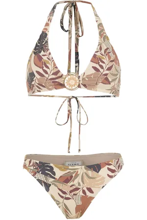 AMIR SLAMA Palm leaf print bikini