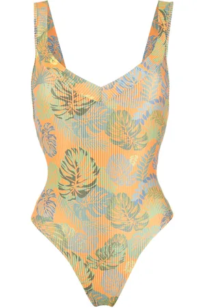 AMIR SLAMA Palm leaf print swimsuit