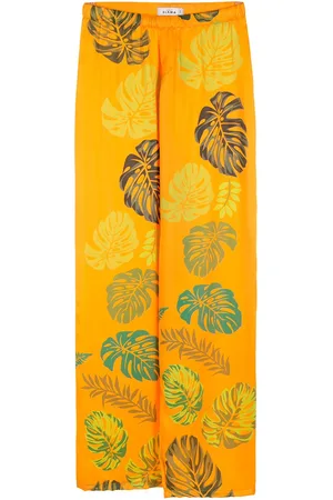 AMIR SLAMA Palm leaf print straight trousers