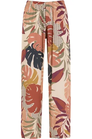 AMIR SLAMA Palm leaf print straight trousers