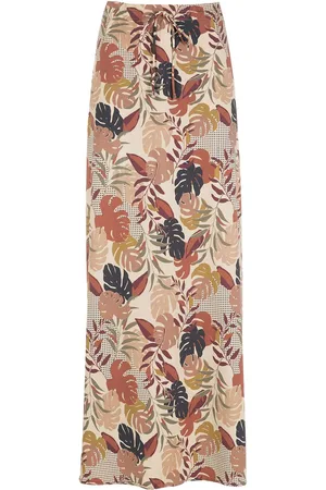 AMIR SLAMA Palm leaf print maxi skirt