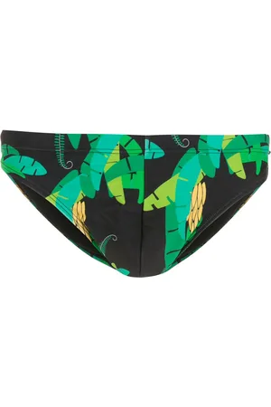 AMIR SLAMA Leaf-print swimming trunks