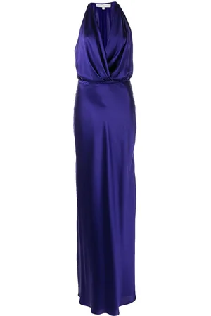 Michelle Mason Draped-detail halterneck gown
