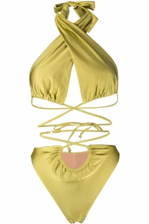Noire Swimwear Lattice-strap halterneck swimsuit