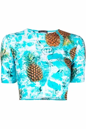 Philipp Plein Pineapple Skies short-sleeve cropped T-shirt
