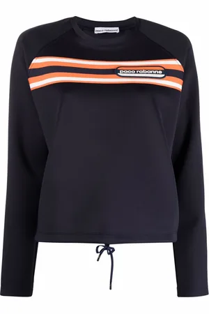 Paco rabanne Logo-patch striped sweatshirt