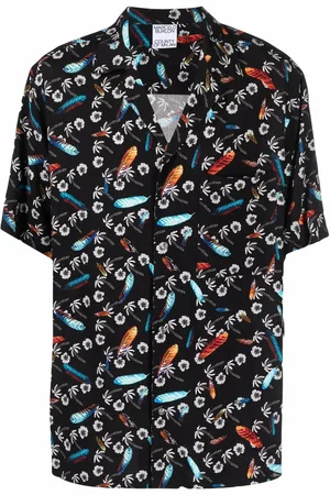 MARCELO BURLON Floral-print short-sleeve shirt