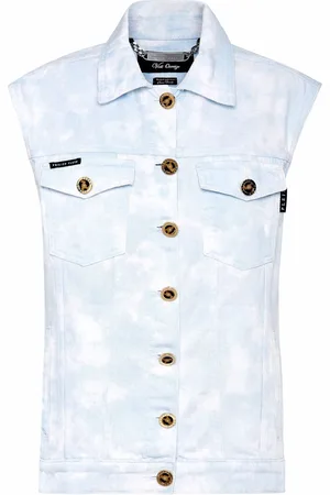 Philipp Plein Bleach-effect denim vest