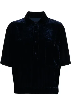 RTA Velvet-effect oversize polo shirt