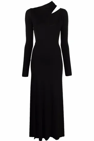 MANURI Cut-out detail long-sleeve dress