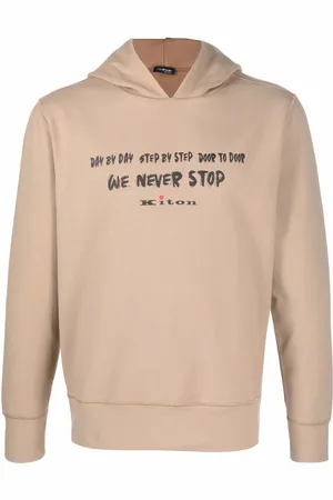 Kiton Slogan-print logo hoodie
