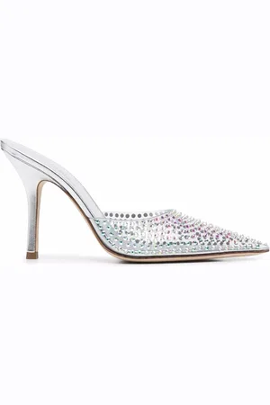 PARIS TEXAS 95mm Hollywood crystal-embellished mules