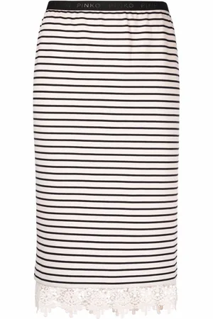 Pinko Floral-embroidery pencil skirt