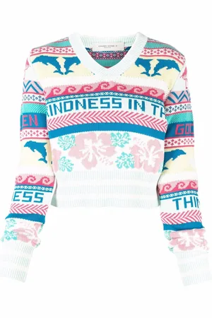 Golden Goose Patterned knit cropped jumper