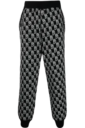 We11 Done Intarsia knit track trousers