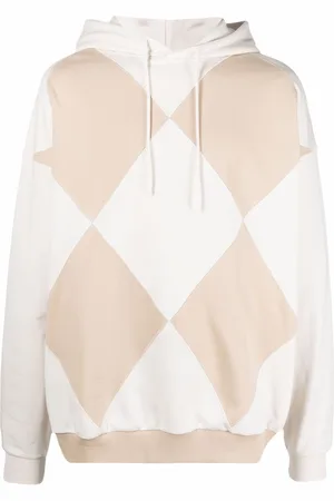 Drôle de Monsieur Diamond-pattern drawstring hoodie