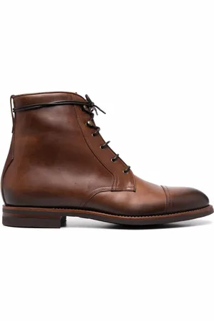 Scarosso Shearling-lined lace-up leather boots