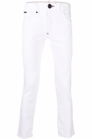 Philipp Plein Embroidered-logo slim-fit jeans