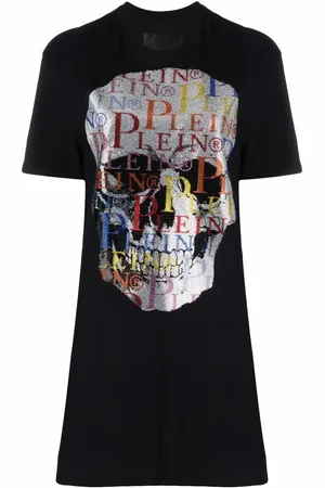 Philipp Plein Rhinestone-skull T-shirt dress