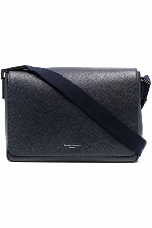 ASPINAL OF LONDON Reporter grained-effect messenger bag