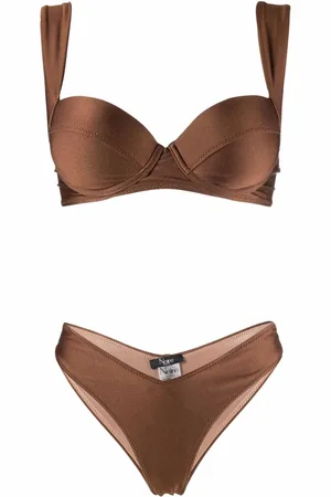 Noire Swimwear Satin-finish balconette-style bikini set