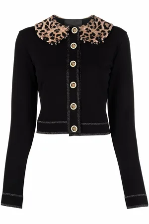 Philipp Plein Leopard print collar cardigan