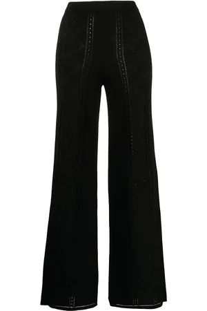 Marine Serre Crescent Moon-pattern wide-leg trousers