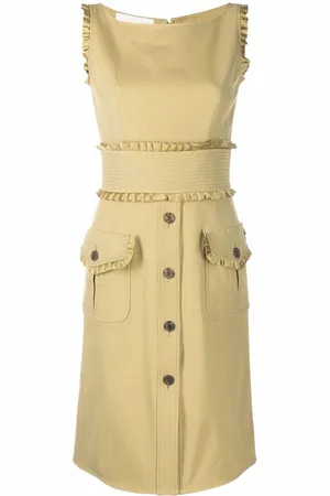 VALENTINO GARAVANI 1990s ruffled trim sleeveless dress