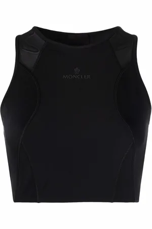 Moncler Logo print panelled cropped top