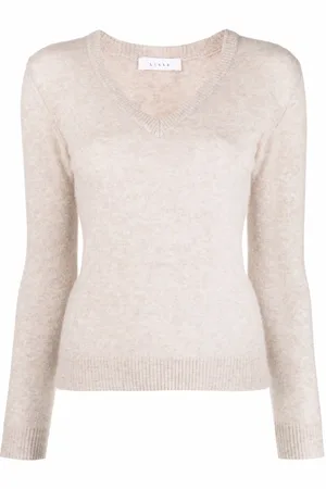 LISKA V-neck wool-silk jumper