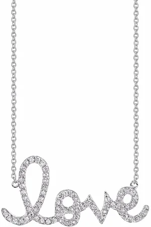 Sydney Evan 14kt white gold large diamond love necklace