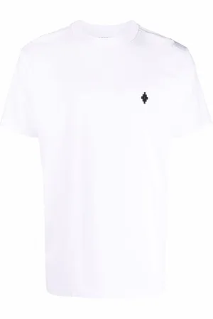 MARCELO BURLON Cross-logo embroidered cotton T-shirt